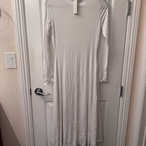 Naked Wardrobe White Long Sleeve A-Line Bridal Dress